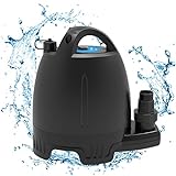 Acquaer Battery Powered Water Pump 1/6HP 18V Cordless Submersible Utility Water Pump with 3/4'Garden Hose Adapter, Water Remove for Pool Draining, Garden, Basement Flood Cellar, Ponds, Aquariums
