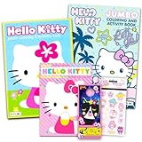 Hello Kitty Coloring Book Party Favors Bundle - 5 Pcs Hello Kitty Activity Kit with 3 Hello Kitty Activity Books, Hello Kitty Stickers, and More (Hello Kitty Party Supplies for Girls Boys)