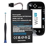 Pickle Power 6600mAh Wii U Gamepad Battery, Rechargeable Wii U Battery Replacement for Nintendo Wii U Gamepad WUP-010 WUP-012