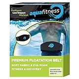 AQUA Fitness Deluxe Flotation Belt, Swim Belt for Adults, Adjustable 26' to 52' Waist, Water Aerobics, Pool Exercise Equipment, Aquatic Swim Belt & Resistance Training, Black