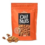 Oh! Nuts Raw Almonds Bulk Pack - Almond Nuts Bulk for Snacking & Baking, All-Natural & High-Protein Whole Almonds - Kosher Pareve Nuts, Guilt-Free & Dairy-Free Snack - Whole Raw Almonds (2 LB Bag)