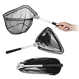Fishing Net, Foldable Collapsible Telescopic Fish Landing Net, Durable Nylon Material Mesh Landing Net for Easy Catching or Releasing for Trout 55cm