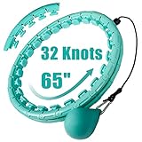 OurStarry 32 Knots Weighted Workout Hoop Plus Size, Smart Waist Exercise Ring for Adults Weight Loss (32 Knots Green)