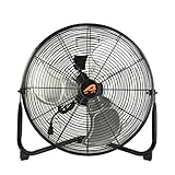 Aain A010 20 Inch High Velocity Industrial Wall Fan 4813 CFM 3 Speed for Industrial, Commercial, Residential, and Shop Use - ETL Safety Listed, black
