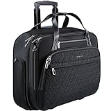 VANKEAN Rolling Laptop Bag for Women Men, Rolling Briefcase Fits Up to 15.6 Inch Laptop, Water-Proof Overnight Rolling Computer Bags with RFID Pockets for Travel Business College, Black