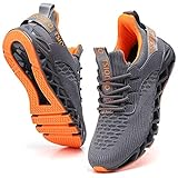 TSIODFO Sneakers for Men Slip on Fashion Casual Sport Running Tennis Athletic Walking Shoes Gym Runner Trail Shoes Non-Slip Jogging Shoe Grey Size 12.5