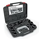 Powerbuilt Ball and U Joint Service Set, 23 Piece Tool Kit, Remove and Install Ball Joints, Receiving Tube, Adapters, Sockets - 648617
