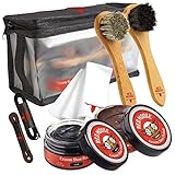 RED MOOSE 8pc Black and Brown Shoe/Boot Cleaning Kit – Polish, Brushes, Cloth, Case