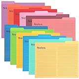 EOOUT 12 Pack Lined File Folders Heavyweight File Folders 12 Vibrant Colors with 1/3 Cut Tabs, Letter Size 9.5 x 11 Inches for School and Office Supplies