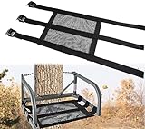 SUVEUS Tree Stand Seat Replacement, 16'X12' Universal Seat with Adjustable Strap for Hang on Tree Stands, Hunting Accessories Black