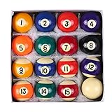 16Pcs Small Tabletop Pool Table Balls, Small Pool Cue Balls Full Set, Indoor Table Game Kids Adults Toy 0.98/1.25/1.49Inch Optional (Ball Diameter 0.98')