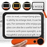 NZQXJXZ 8.1''x5.3' Large 6X Magnifying Glass for Reading Full Book Page Magnifying Glass with 74 LEDs Light(3 Modes) Folding Handheld Lighted Magnifier Gift for Seniors Low Eyesight Reading