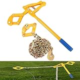 Nisorpa Fence Stretcher Tensioner Chain Strainer Heavy Duty Fence Puller Energiser Repair Tool for Cattle Barn Farm Fencing Repair Plain & Barbed Wire Stretcher Tool 47.25'' Chain Capacity 2200lbs