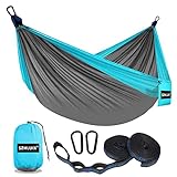 SZHLUX Camping Hammock Double & Single Portable Hammocks with 2 Tree Straps, Great for Hiking,Backpacking,Hunting,Outdoor,Beach,Camping