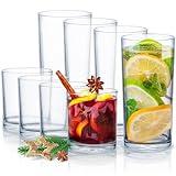 Zulay Unbreakable Plastic Tumblers (Set of 8) - BPA-Free Acrylic Glasses Drinkware for Home & Outdoors - Stackable, Reusable, Lead-Free & Dishwasher Safe - Clear Plastic Drinking Glasses (12oz & 16oz)