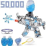 NEW BASICS Electric Gel Ball Blaster, Splatter Ball Gun Automatic with 50,000 Water Beads Ammo, Goggles, Loading Funnel, and Straining Net; Splat Electric Water Gun for Outdoor Activities