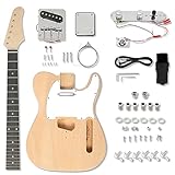 Ktaxon DIY Guitar Kit with Mahogany Body, Ebony Fingerboard and Maple Neck, 6 String DIY electric Guitar Kit with Classic Design, Easy Installation & Full Equipment to Build Your Own Guitar (TL)