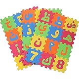 ibasenice Kids Toys Puzzle Mat Baby Play Mat 36pcs Arabic Alphabet s Floor Mat Foam Puzzle Playmat Interlocking Alphabet Puzzle Tiles Playing Mat Baby Crawling Mat Foam Mat