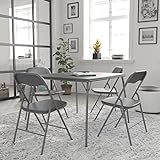 Flash Furniture Madison 5 Piece Gray Folding Card Table and Chair Set, Grey