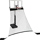 Hathaway Rebounder Basketball Return System for Shooting Practice with Heavy Duty Polyester Net Black, 120' L x 60' W x 108' H