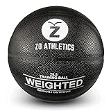 Zo Athletics Weighted Basketball - Workout Included on The 3lb Heavy Basketball for Training and Dribbling Drills - Basketball Training Equipment for Teen Boys and Girls﻿ Basketballs (Black)