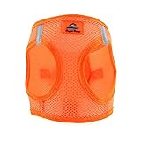 DOGGIE DESIGN American River Step in Wrap Up Ultra Choke-Free Mesh Dog Harness with Safe Night Walking Reflective Strips (Soft Mesh Polyester, Machine Wash and Line Dry) (L, Hunter Orange)