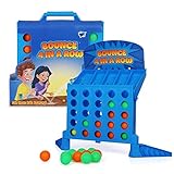 Point Games Bounce 4 in a Row - Travel Friendly Storage Case- Classic Board Games w Twist - Line Up 4 Classic Game - Strategical Thinking and Aim Practice - Portable Toys for Boys and Girls Ages 6+