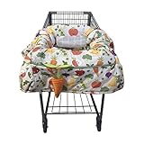 Boppy Shopping Cart and High Chair Cover, Multi-color Farmers Market Veggies, with Changeable SlideLine Carrot Toy, Plush Comfort with 2-point Safety Belt, Wipeable and Machine Washable, 6-48 Months