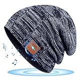 HIGHEVER Bluetooth Hat - Stocking Stuffers Gifts for Men Women Rechargeable Unisex Beanie, Removable Wireless Earphone Hat