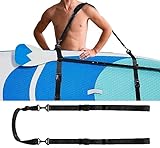 Paddle Board Carrying Strap, Adjustable Kayak/SUP/Surfboard Carry Strap with Padded Shoulder Sling Hands-Free Paddle Board Straps for Carrying Board & Paddle, Sturdy Paddle Board Carrier for Men Women