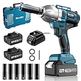 Seesii Cordless Electric Impact Wrench 1/2 inch for Car Home, 580Ft-lbs(800N.m) Brushless, 3300RPM High Torque Gun w/ 2x 4.0Ah Battery,Charger & 6 Sockets, WH710