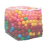 Amazon Basics BPA Free Plastic Ball Pit Balls with Storage Bag, 1,000 ct (2.3” Diameter), Bright Colors