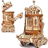 Wood Trick Space Junk Robot 3D Wooden Puzzles for Adults and Kids to Build - Rides up to 13 ft - 9.5x6.7 in - Model Kits for Adults - Engineering DIY Wooden Models for Adults to Build