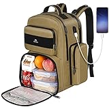 MATEIN Lunch Backpack for Men, 17 Inch Travel Laptop Backpack Insulated Cooler Bag Lunch box Rucksack with USB Charging Port, Extra Large Water Resistant College Work Computer Daypack Gifts for Men