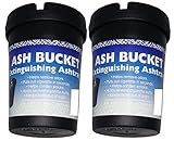 Ash Bucket (2 Pack Extinguishing Car Cigarette Ashtray Butt Bucket Portable Ashtray Smoking Accessory Auto Truck Home Office Beach Black