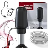 CIRCLE JOY Electric Wine Aerator Pourer Rechargeable 2-in-1 Automatic Wine Decanter Dispenser Gifts for Wine Lovers, Black