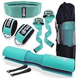 J Bryant Barbell Pad Set with 2 Ankle Straps for Cable Machines, Hip Resistance Band, Weight Lifting Straps, Thick Cushion Hip-Thrusts Pad with Carry Bag for Squats Bench Press Workout