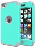 iPod Touch 7 Case,iPod Touch 6 Case,SLMY(TM) Heavy Duty High Impact Armor Case Cover Protective Case for Apple iPod Touch 5/6/7th Generation Green/Gray …