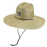 Quiksilver mens Pierside Straw Lifeguard Beach Straw Sun Hat, Natural/Black, Small-Medium US