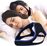 Anti Snoring Chin Strap, Adjustable & Breathable Anti Snoring Devices Chin Strap for Snoring for CPAP Users to Keep Mouth Closed, Chin Strap for Men and Women