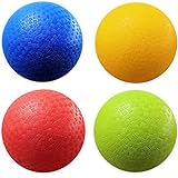 AppleRound 8.5-inch Dodgeball Playground Balls, Pack of 4 Balls with 1 Pump, Official Size for Dodge Ball, Handball, Camps and Schools (4 Balls and 1 Pump)