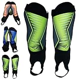 Rawxy Football Soccer Shin Guards with Exceptional Flexible Soft Light Weight - Great for Boys Girls Junior Youth(Neo Lemon, S&M)