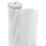Smart Design Premium Grip Shelf Liner - 18 Inch x 8 Feet - Non Adhesive, Strong Grip Bottom, Easy Clean Kitchen Drawer, Cabinet, Cupboard Dresser Protector Cover, Non Slip Rubber Mat - White
