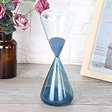 Hourglass Clock Blue Sand Timer, Innovative Cone Shape Unique Sand Clock Timer Glass Birthday Gift Office Kitchen Decor Table Ornament(M)