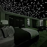 Realistic 3D Domed Glow in The Dark Stars,606 Dots for Starry Sky, Perfect for Kids Bedding Room Gift(606 Stars) (1*Green)