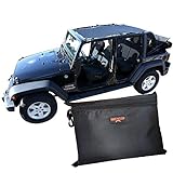 Badass Moto for Jeep Sun Shade Top 4 Door 2007-2018 for JKU Unlimited Jeep Wrangler Top Mesh Keeps You Cool. Reduces UV, Wind & Noise. Easy No Tool Install Sunshade Top for Jeep JK Accessories Gifts