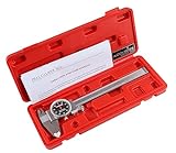 Accusize Industrial Tools 0-6' x 0.001' (Range x Resolution) Dial Caliper, Black Face Red Needle, Stainless Steel in Fitted Box, P920-B216