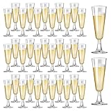 SUREHOME Plastic Champagne Flutes 40 Pack Disposable Champagne Glasses 5.5 Oz Clear Plastic Mimosa Glasses Acrylic Wedding Toasting Glasses for New Year 2024 Christmas Party Cocktail Cups Bulk