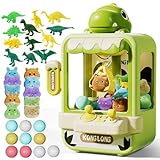Eohemeral Dinosaur Claw Machine for Kids,Electronic Arcade Game Machine with Music,Mini Vending Machine Boys Birthday Toys Gifts Age 3+ Years,includes 10 Plush Toys & 12 Dinosaur Accessories(Small)