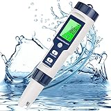 5 in 1 PH Meter for Water, PH/TDS/EC/Temp/Salt Meter, Salt Tester for Saltwater Pool, 0.01 Resolution High Accuracy Digital PH Tester for Hydroponics, Water, Wine, Aquariums and Fish Tank